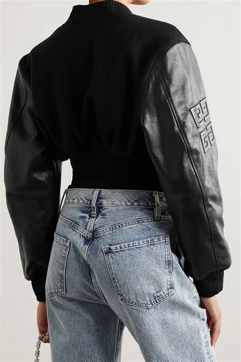 givenchy black leather red stripe bomber|Givenchy Neiman Marcus Women Accessories.